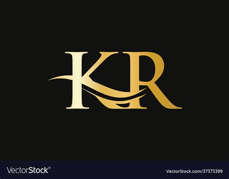 Swoosh letter kr logo design for business Vector Image