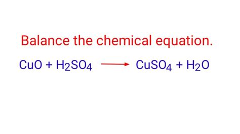 CuO+H2SO4=CuSO4+H2O. balance the chemical equation @mydocumentary838. - YouTube