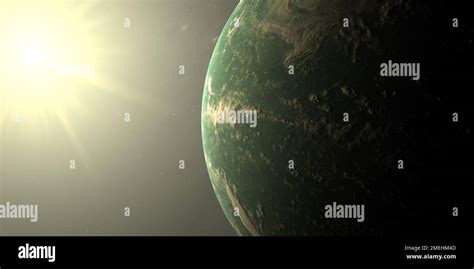 Exoplanet Kepler 22b in the outer space with solar atmosphere Stock Photo - Alamy