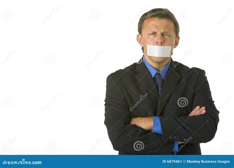 Businessman With His Mouth Taped Shut Stock Image - Image: 6879461