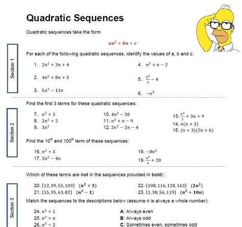 Quadratics Solver Math Quadratic Sequences Worksheet Solving — db-excel.com