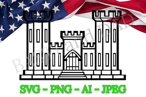 US Army Engineer Castle Logo Svg, Combat Engineer 12B SVG, Png, Ai and ...