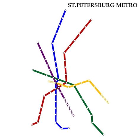 Premium Vector | Map of the Saint Petersburg metro