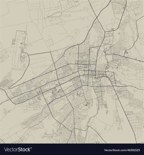 Al ain map detailed map of ain city Royalty Free Vector