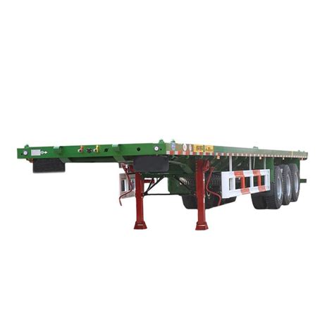 China 40ft 3 Axle Flatbed Semi Truck Trailer for Cargo Container ...