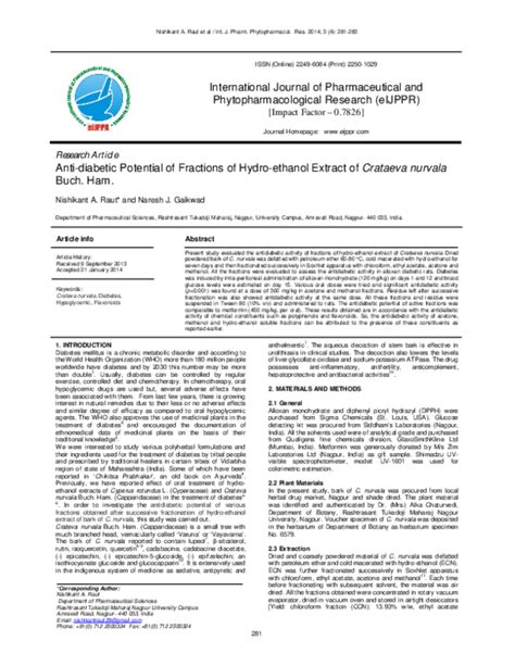 (PDF) Crataeva nurvala e IJPPR | Nishikant Raut - Academia.edu