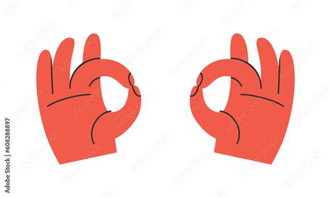 Hand drawn cute illustration of yoga shuni mudra. Flat vector hand ...