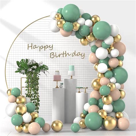 Green Gold Balloons Set Bean Green Balloon Garland Arch Party Balloons ...