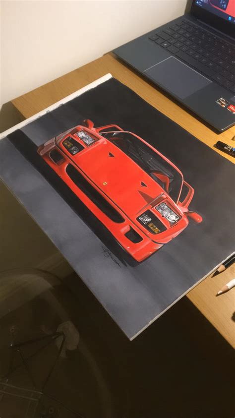 Ferrari F40 drawing, please take a look at my work on Instagram: https ...