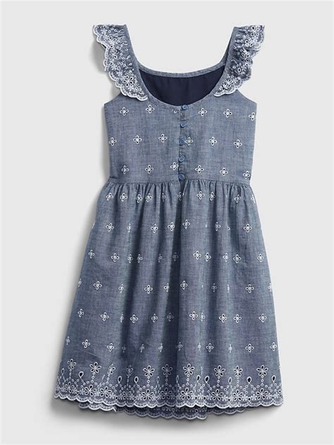 Kids Eyelet Chambray Dress | Gap