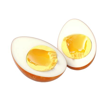 Boiled Egg Cut Into Half 3d Render, Egg, Healthy, Nutrition PNG ...