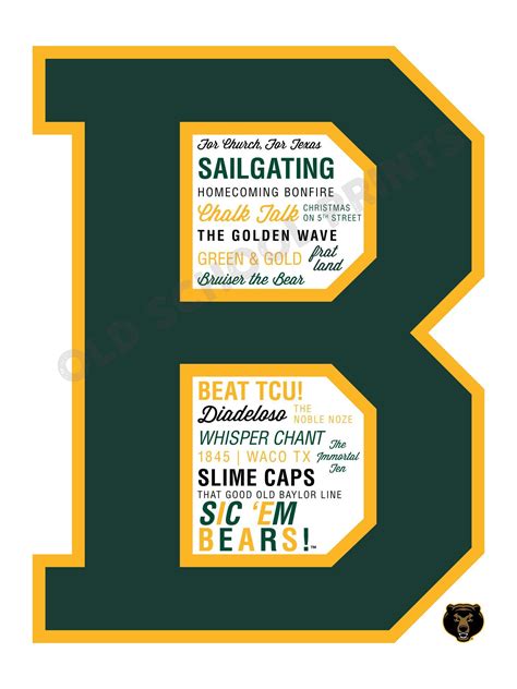 Baylor Big B Print | Baylor university, Baylor university logo, Baylor