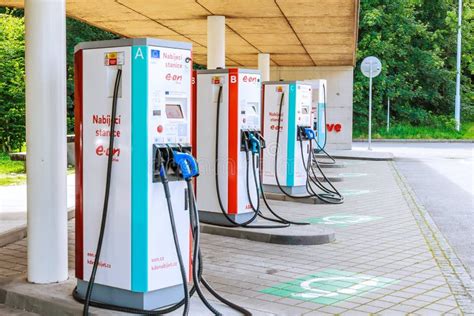 Humpolec, CZECH REPUBLIC - 9 July, 2020: Tesla Charging Stations in ...