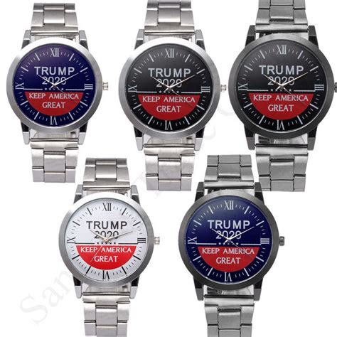 2021 Donald Trump 2020 Wrist Watches Men'S Quartz Wristwatch Keep America Great Letter Metal ...