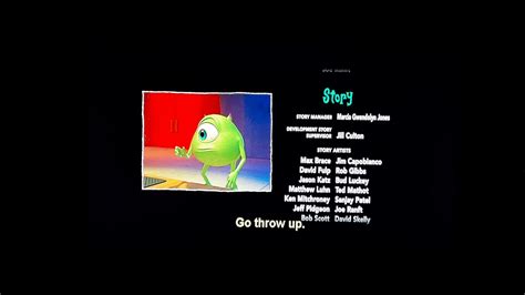 Monsters, Inc. (2001) End Credits Part 1 Outtakes Full Screen Version (20th Anniversary Special ...