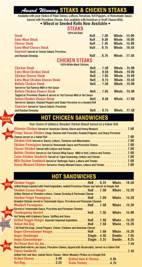 Lee's Hoagie House Menu, Menu for Lee's Hoagie House, Warminster, Bucks County - Urbanspoon/Zomato