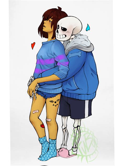 Sans x Frisk (Huggels) by Witequeen on DeviantArt