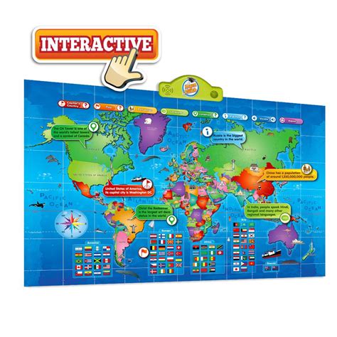 World Map Kids Interactive Map of the World Touch Activated Fun and ...