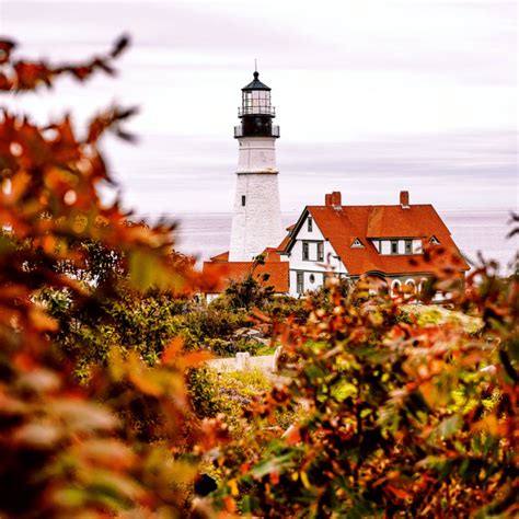 lighthouse in portland maine fall colors - Travel Off Path