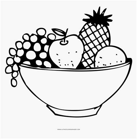 Fruit Basket Coloring Page - Black And White Fruit Basket Clipart, HD ...