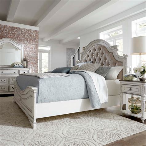 Magnolia Manor White King Upholstered Bed | Cymax Business