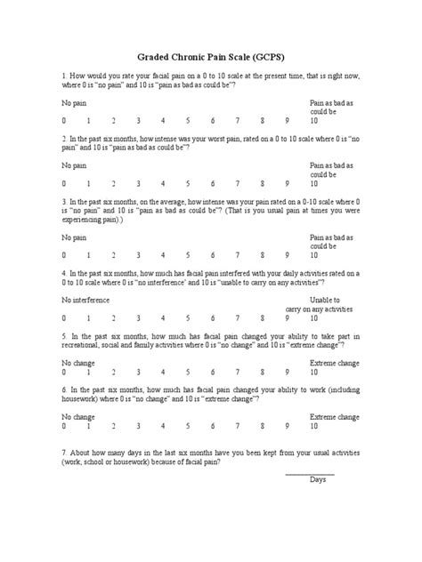 Graded Chronic Pain Scale.pdf | Symptoms And Signs: General | Pain