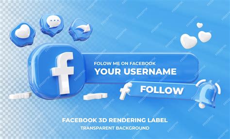 Premium PSD | Profile on Facebook 3d Rendering Isolated