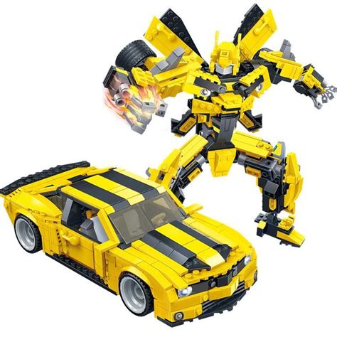 Bumblebee Robot Building blocks toys Set 2 in 1 Big Robot Yellow Car ...