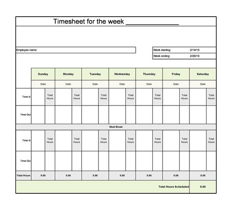 Weekly employee timesheet - betper