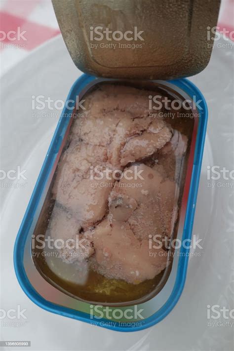 Cod Liver Canned In Oil Opened Tin Stock Photo - Download Image Now - Acid, Aluminum, Appetizer ...