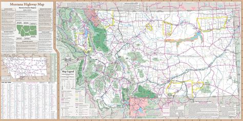 Large Detailed Tourist Map Of Montana With Cities And Towns - Printable Map Of Montana ...