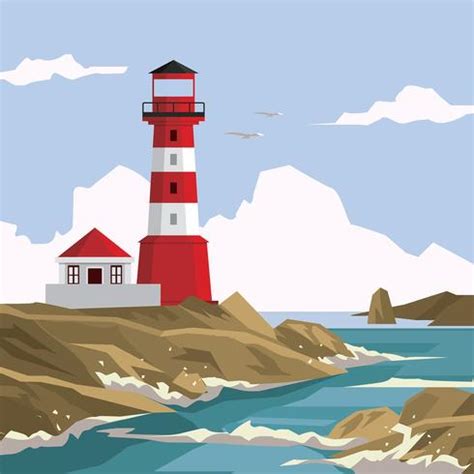 Cove Lighthouse Free Vector 168094 Vector Art at Vecteezy