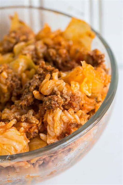 Lazy Cabbage Roll Casserole Recipe and Video - The Kitchen Magpie