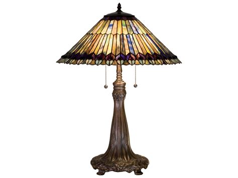 Meyda Tiffany Jeweled Peacock Table Lamp | MY27562