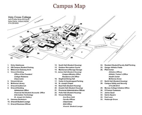 Holy Cross College Campus Map