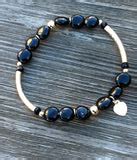 Gold and Black Agate Stretch Bracelet – MAC Jewelry