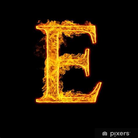 Wall Mural Fire alphabet letter E - PIXERS.UK