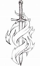 Sword With Flame coloring Page  Download Print Or Color Online For Free sketch template