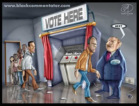 The Black Commentator - Cartoon: Unplugged Voting - Issue 104