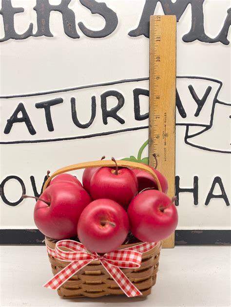 Apple Decor Mini Basket of Apples Apple Tier Tray Decor - Etsy