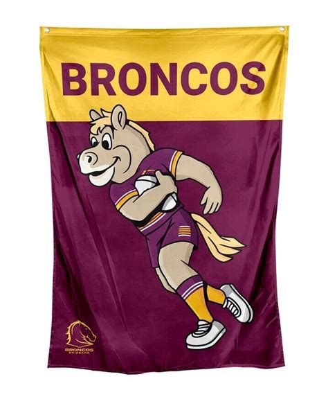 NRL Mascot Wall Flag - Brisbane Broncos - Cape Flag - Approx 100cm x 7