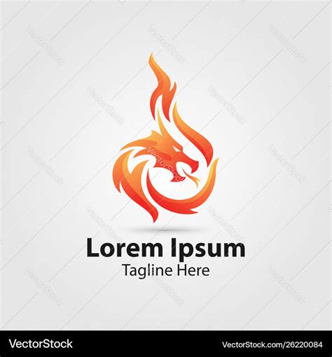 Dragon fire logo Royalty Free Vector Image - VectorStock