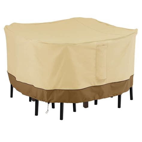 Classic Accessories Veranda Medium Square Outdoor Bar Table and Chair Set Cover - Durable and ...