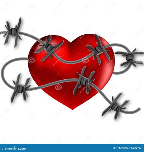 Barbed wire heart stock vector. Illustration of medical - 171792985