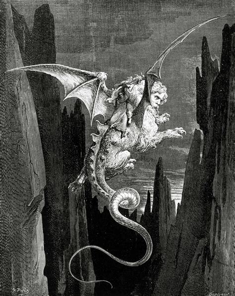 Gustave Dore, Dante's Inferno, Canto XVII New Terror I conceived from Milton's Paradise Lost ...