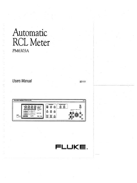 Fluke PM6303a User Manual | PDF