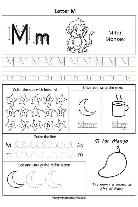 Letter M Printable worksheet | Letter worksheets for preschool, Kids handwriting practice ...