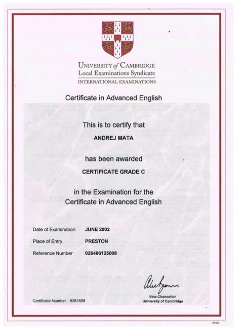 Cambridge Certificate in Advanced English