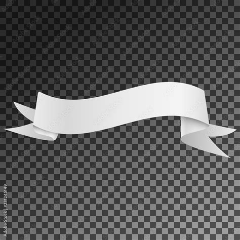 Transparent White Ribbon Banner