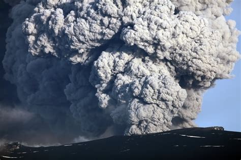 Ash cloud erupting from Eyjafjallajokull Volcano Iceland Poster Print ...